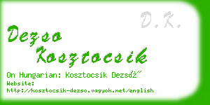 dezso kosztocsik business card